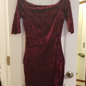 Velvet off shoulder dress